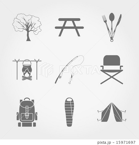 Camping icon set. Camping icon set. 15971697