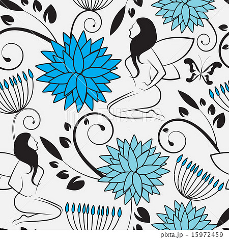 seamless background with flowers 15972459