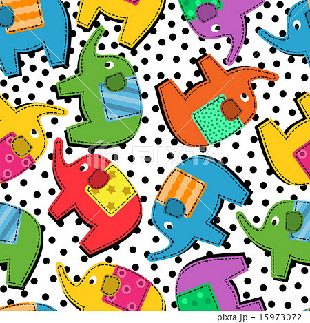Seamless background with colorful elephants 15973072
