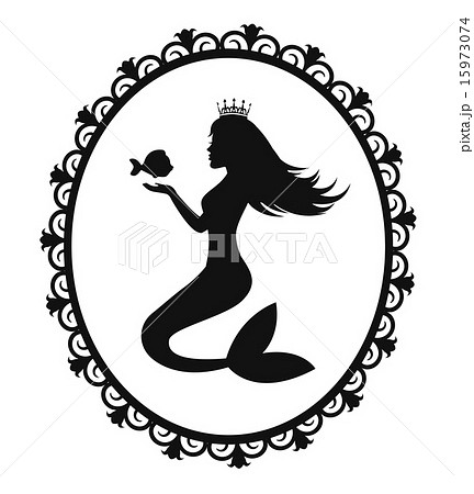 mermaid and fish in a black frame 15973074