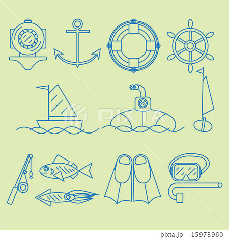 Set contour icon . 15973960