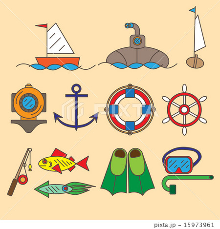 Set contour icon . Set contour icon . 15973961