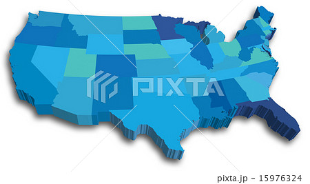 Blue 3D USA State map 15976324