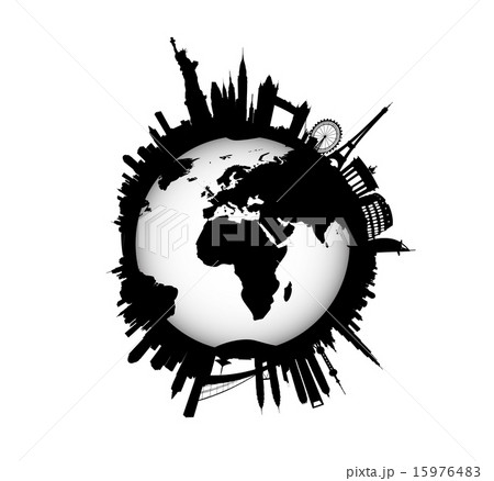 International Skyline with world Globe International Skyline with world Globe 15976483