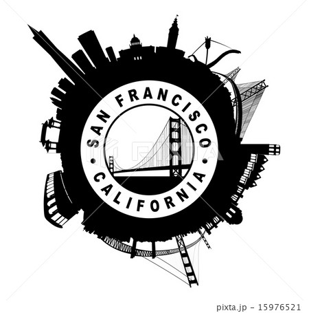 San Francisco Skyline Seal symbol silhouette San Francisco Skyline Seal symbol silhouette 15976521