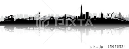 San Francisco Skyline Silhouette vector San Francisco Skyline Silhouette vector 15976524