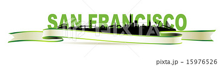 San Francisco Skyline green banner 15976526