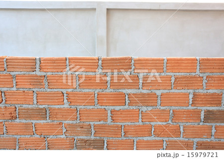 brick block in residential construction site 15979721