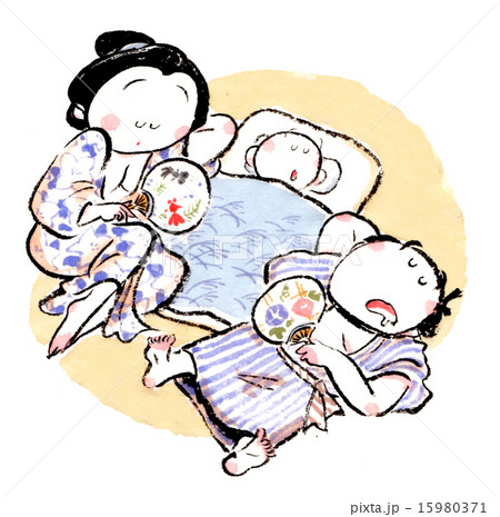 夏の夜の親子 15980371