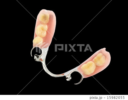 partial dental prosthetics on a black background partial dental prosthetics on a black background 15982055