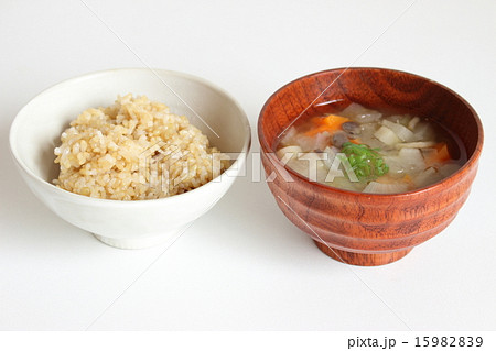 玄米ごはん＆味噌汁 15982839