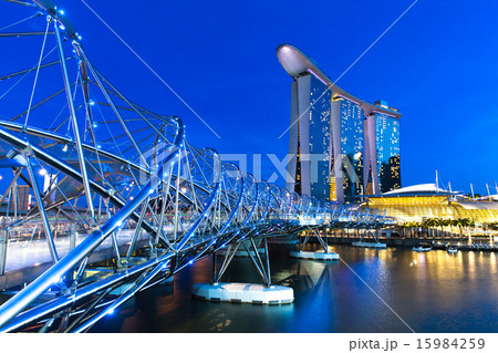Helix Bridge leading to Marina Bay Sands Hotel Helix Bridge leading to Marina Bay Sands Hotel 15984259