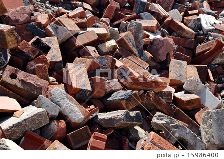 Messy pile of bricks background Messy pile of bricks background 15986400