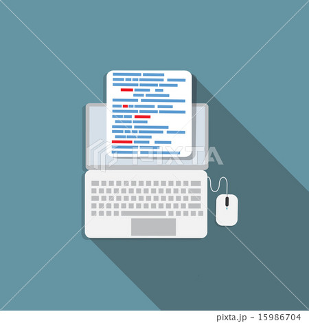 Programming Coding Concept Flat Background Vector Illustration 15986704