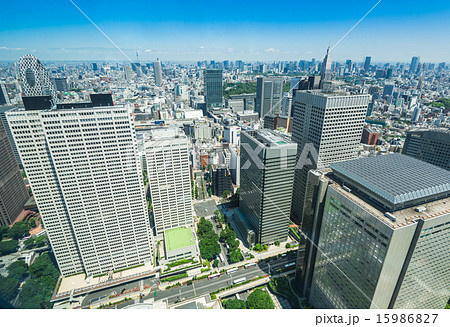 東京 西新宿の高層ビル群の写真素材