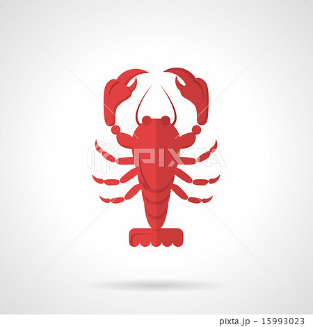 Red crawfish flat color vector icon 15993023