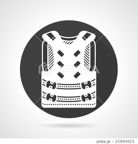 Protective vest black round vector icon 15993025