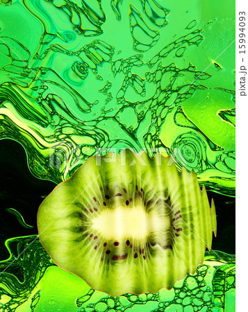 Stylized slice of ripe kiwi on abstract background Stylized slice of ripe kiwi on abstract background 15994093