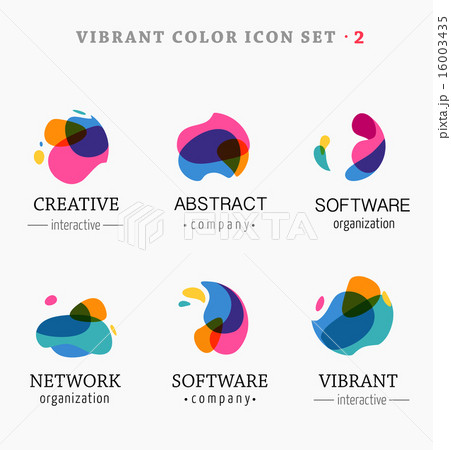 Set of trendy abstract, vibrant and colorful icons Set of trendy abstract, vibrant and colorful icons 16003435