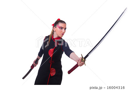 Woman in japanese martial art concept Woman in japanese martial art concept 16004316