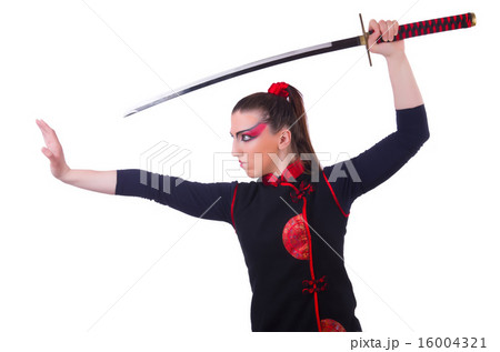 Woman in japanese martial art concept Woman in japanese martial art concept 16004321