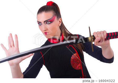 Woman in japanese martial art concept Woman in japanese martial art concept 16004322