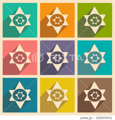Flat with shadow concept and mobile application magic symbols 16005041