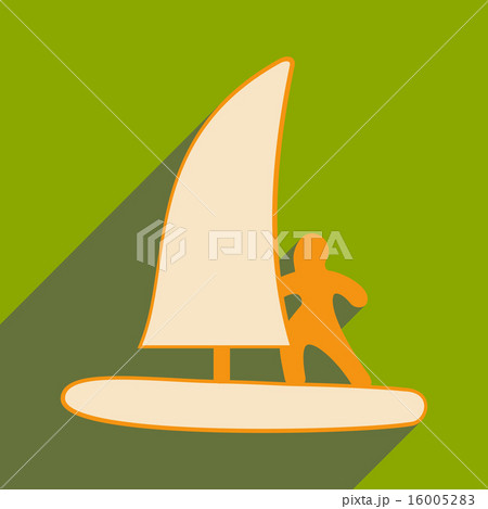 Flat with shadow icon and mobile applacation windsurfing 16005283