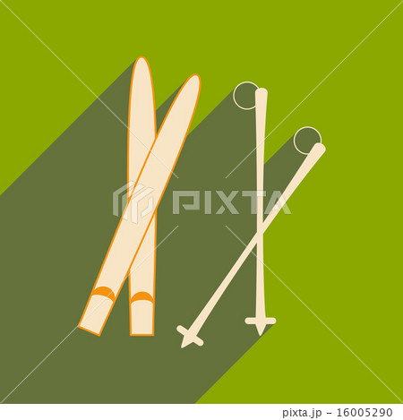 Flat with shadow icon and mobile applacation skis 16005290