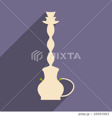 Flat with shadow icon and mobile application hookah shisha Flat with shadow icon and mobile application hookah shisha 16005663