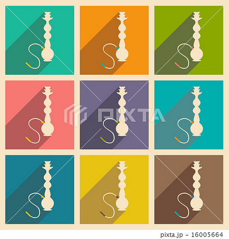 Flat with shadow concept and mobile application hookah shisha Flat with shadow concept and mobile application hookah shisha 16005664