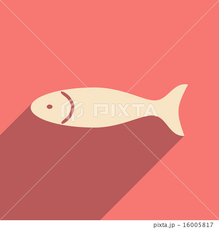 Flat with shadow icon and mobile applacation fish Flat with shadow icon and mobile applacation fish 16005817