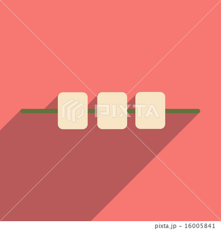 Flat with shadow icon and mobile applacation grilled meat 16005841