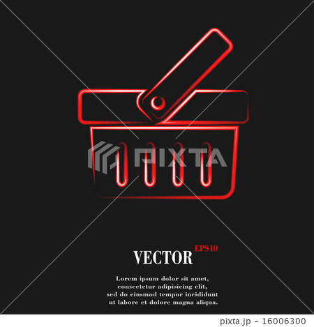Shopping basket. Flat modern web button and space 16006300