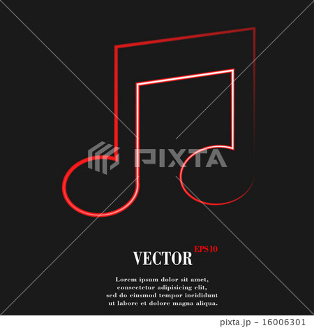 Music note. Flat modern web button and space for y 16006301