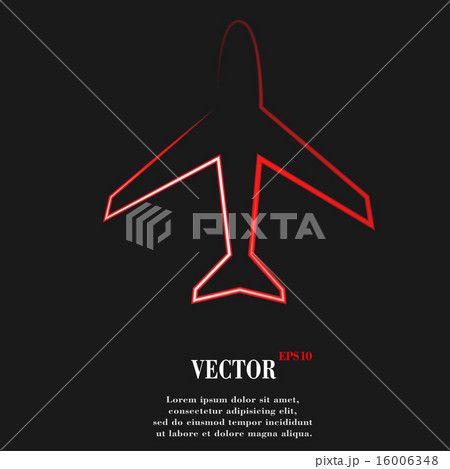 Plane . Flat modern web button and space for your 16006348