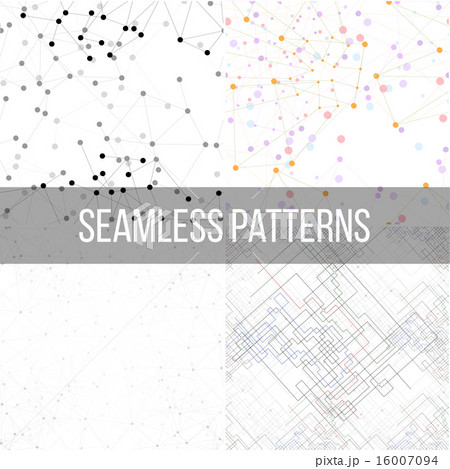 Molecular structure backgrounds, seamless patterns. Business templates for webdesign, science design 16007094