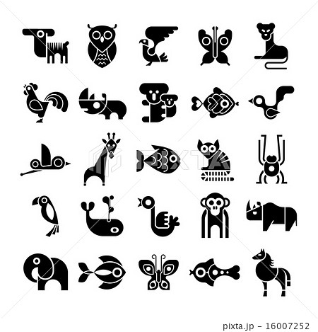 Black and White Animal Vector Clip Arts 16007252