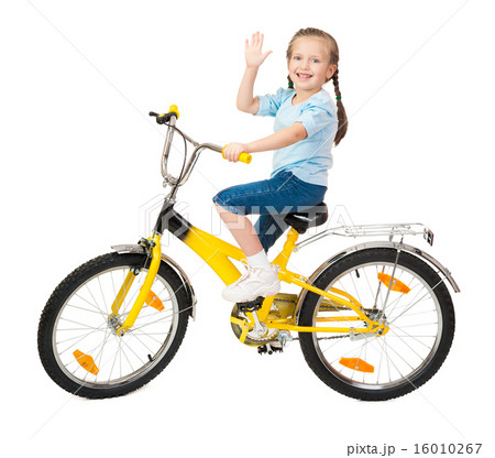 girl on bicycle isolated 16010267