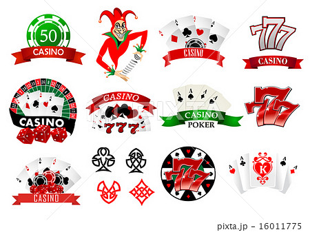 Colored casino and poker icons Colored casino and poker icons 16011775