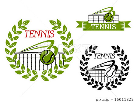 Green tennis sports game icon or symbol Green tennis sports game icon or symbol 16011825