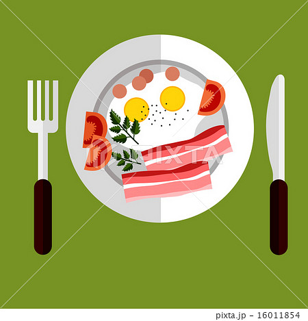 Tasty breakfast of eggs and bacon Tasty breakfast of eggs and bacon 16011854