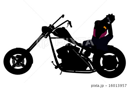 African American Female Biker Silhouette African American Female Biker Silhouette 16013957