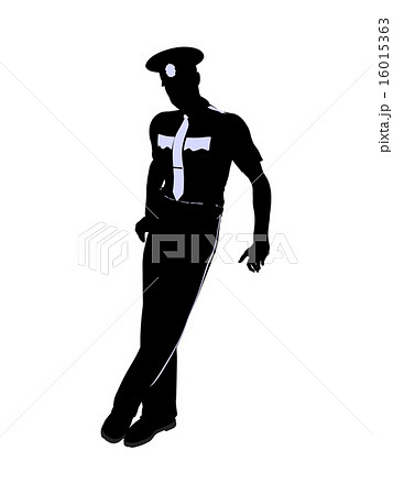 Male Police Officer Illustration Silhouette 16015363