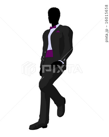 African American Wedding Groom in a Tuxedo Silhouette African American Wedding Groom in a Tuxedo Silhouette 16015658