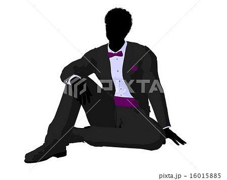 African American Wedding Groom in a Tuxedo Silhouette African American Wedding Groom in a Tuxedo Silhouette 16015885