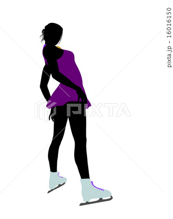 Female Ice Skater Art Illustration Silhouette 16016150