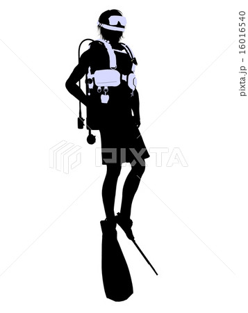 Male Scuba Diver Illustration Silhouette 16016540