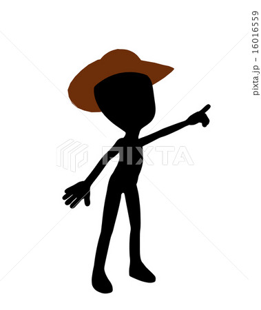 Cute Black Silhouette Cowboy Guy Cute Black Silhouette Cowboy Guy 16016559
