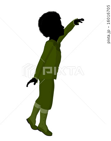 African American Victorian Boy Illustration Silhouette 16016705